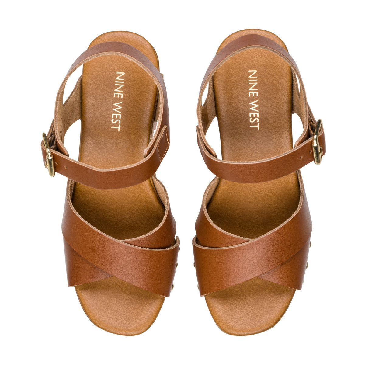 Corts Studded Leather Wedge Sandals