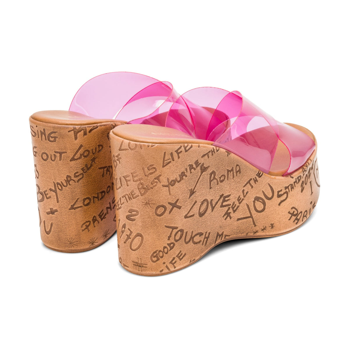 Lezza Cross Band Platform Wedges