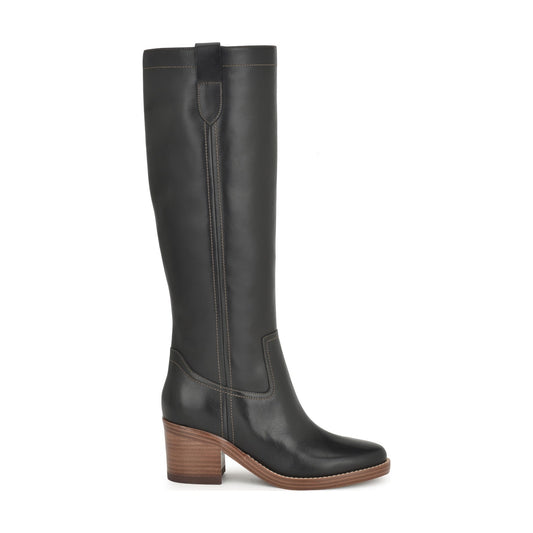 Hecee Block Heel Tailored Leather Boots