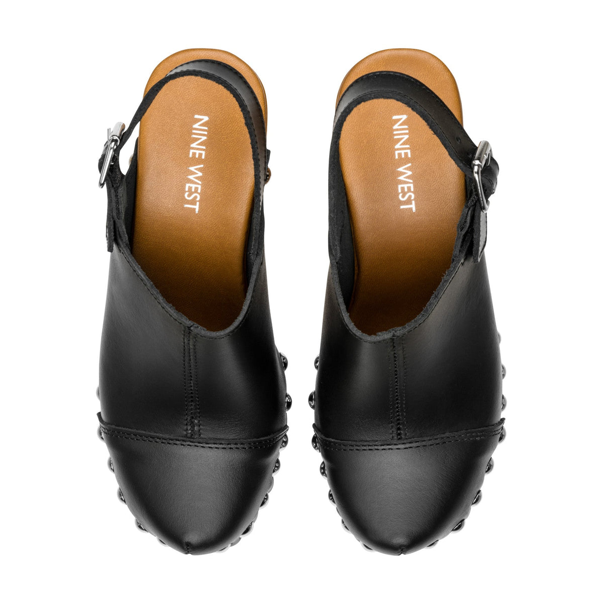 Toyz Studded Leather Slingback Clogs