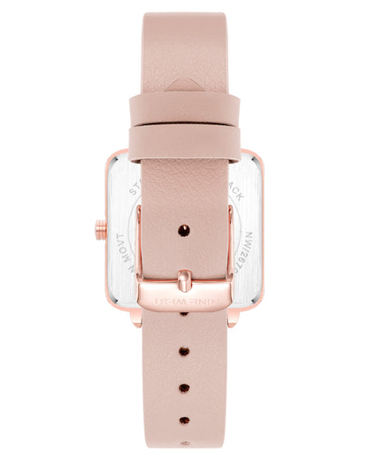 Square Case Smooth Strap Watch