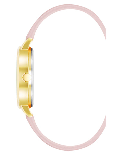 Floral Dial Saffiano Strap Watch