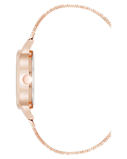 Crystal Accented Dial Mesh Watch
