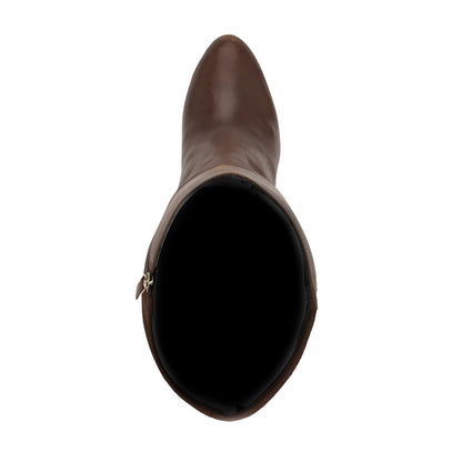 Quizme Wide Calf Platform Leather Boots