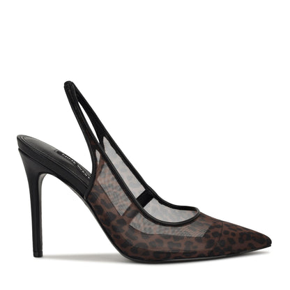 Feather Pointy Toe Slingback Pumps