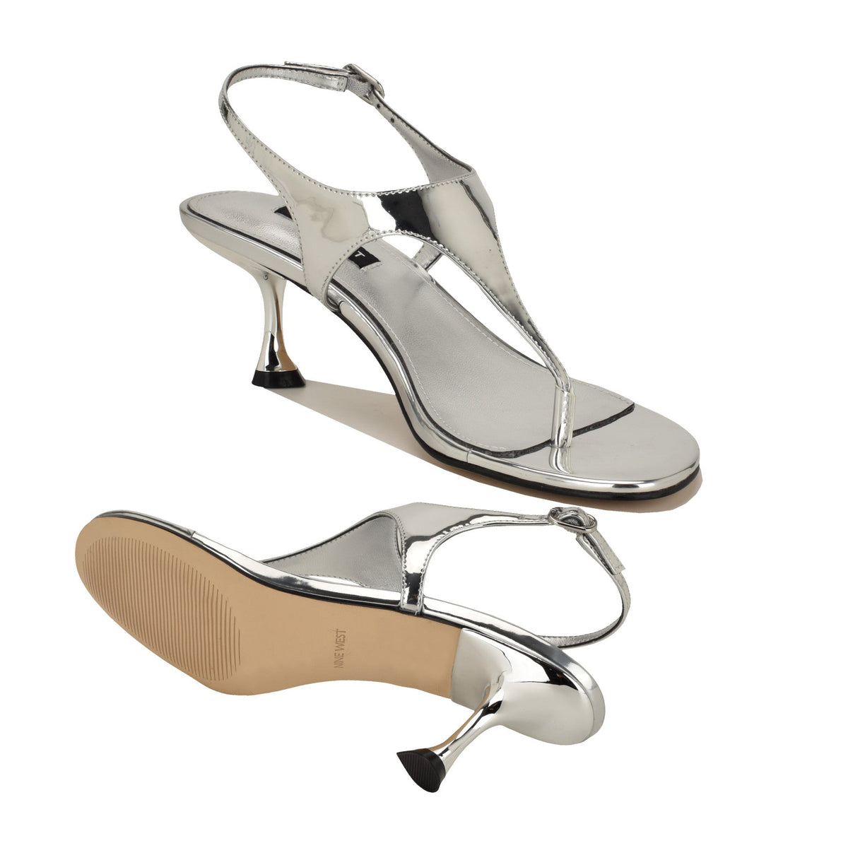 Noir Heeled Thong Sandals