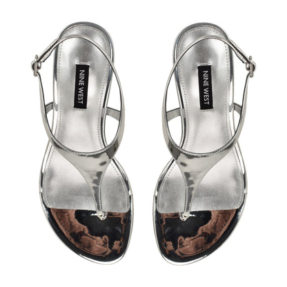 Noir Heeled Thong Sandals