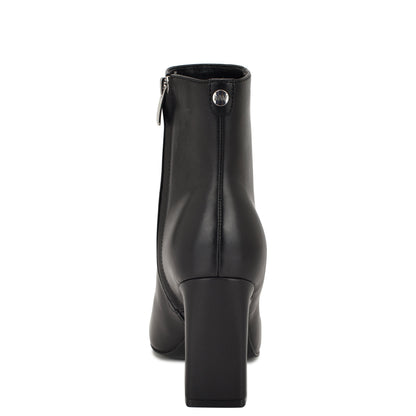 Reraye Block Heel Ankle Leather Booties